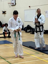 Oscar Parker Mills receives his trophy